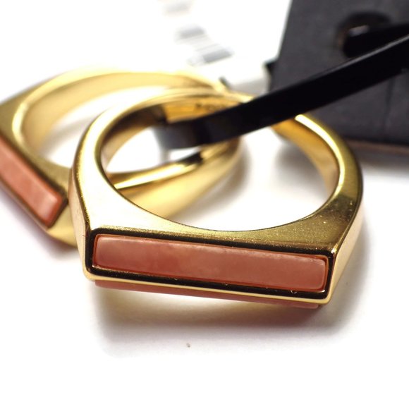 New J. Crew Semiprecious Stone Triangle-Prism Rings Set SZ 8 - Picture 10 of 11